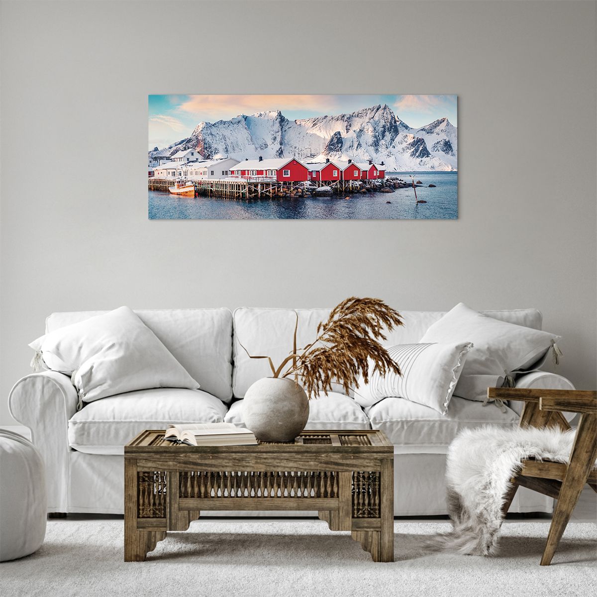 Cuadro sobre lienzo Paisaje, Cuadro sobre lienzo Noruega, Cuadro sobre lienzo Lofoten, Cuadro sobre lienzo Barcos, Cuadro sobre lienzo Noruega