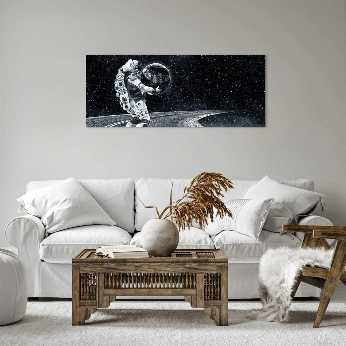 Cuadro sobre lienzo - Impresión de Imagen - En la Vía Láctea - 100x40 cm