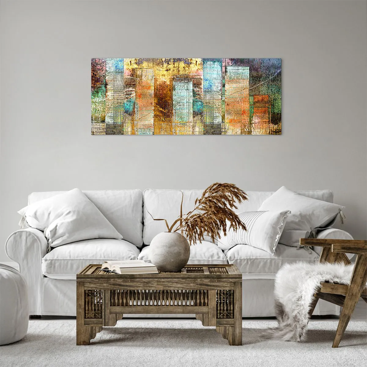 Impression sur toile - Image sur toile - Une métropole ensoleillée - 100x40 cm