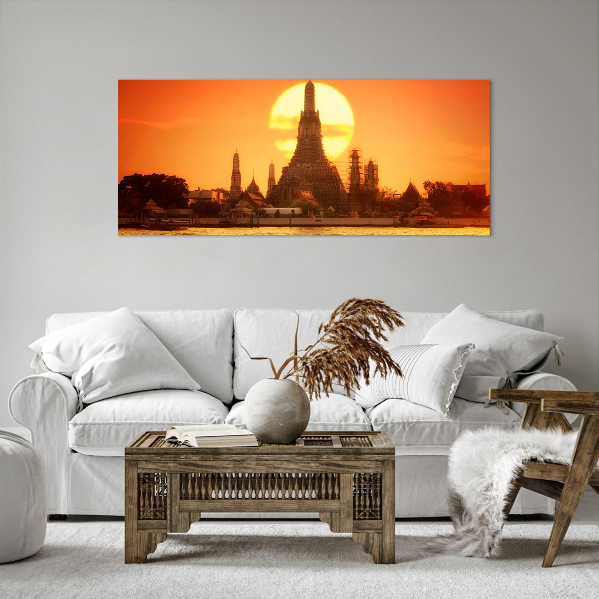 Impression sur toile Bangkok, Impression sur toile Temple De L'Aube, Impression sur toile Thaïlande, Impression sur toile Soleil, Impression sur toile Bouddhisme