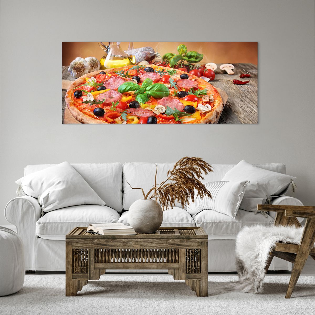 Bild auf Leinwand Gastronomie, Bild auf Leinwand Pizza, Bild auf Leinwand Italien, Bild auf Leinwand Küche, Bild auf Leinwand Öl