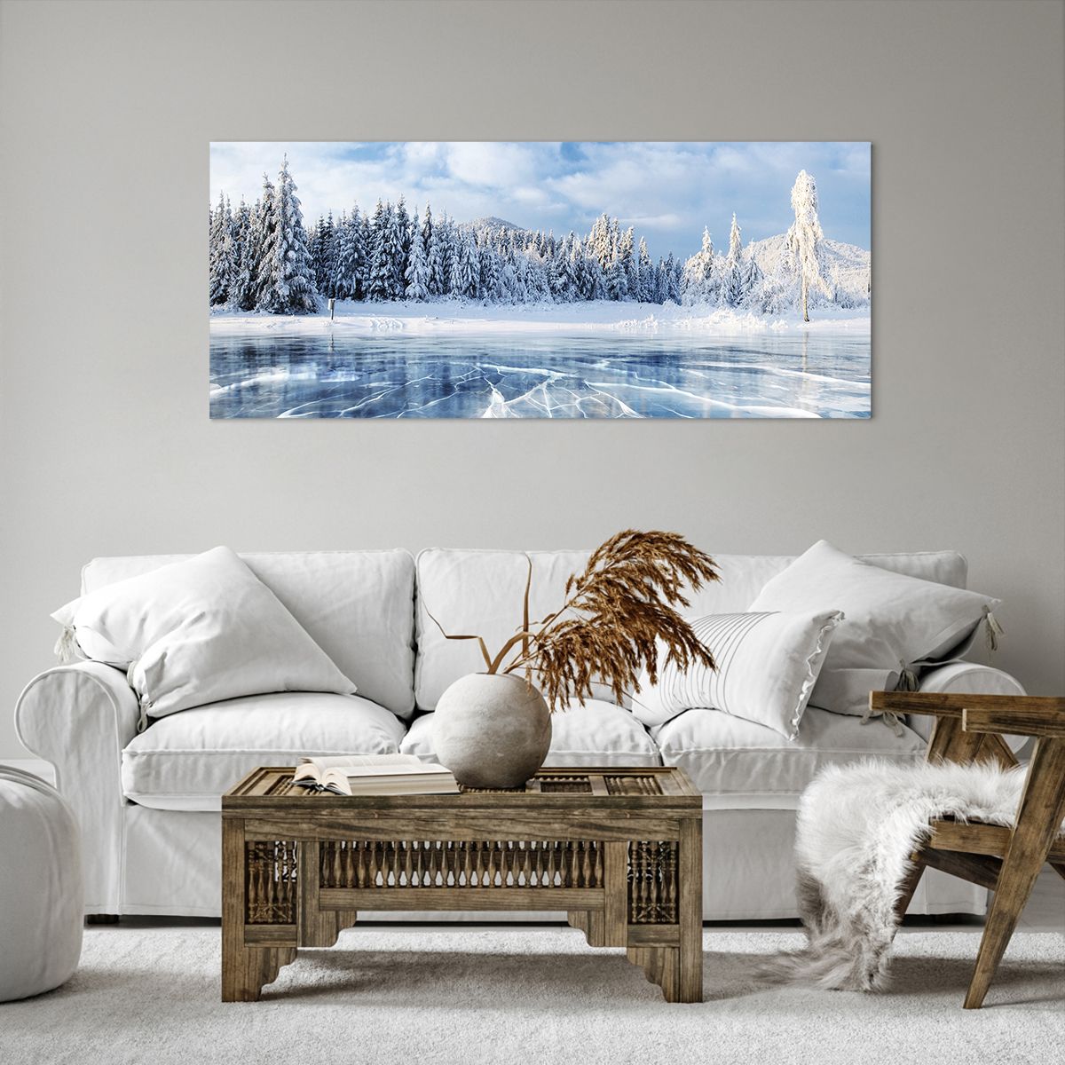 Obrazy na płótnie Krajobraz, Obrazy na płótnie Zima, Obrazy na płótnie Jezioro, Obrazy na płótnie Natura, Obrazy na płótnie Śnieg