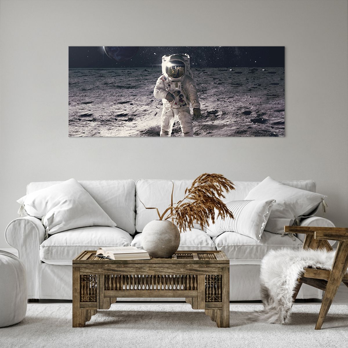 Billede på lærred Abstraktion, Billede på lærred Mand På Månen, Billede på lærred Astronaut, Billede på lærred Kosmos, Billede på lærred Måne