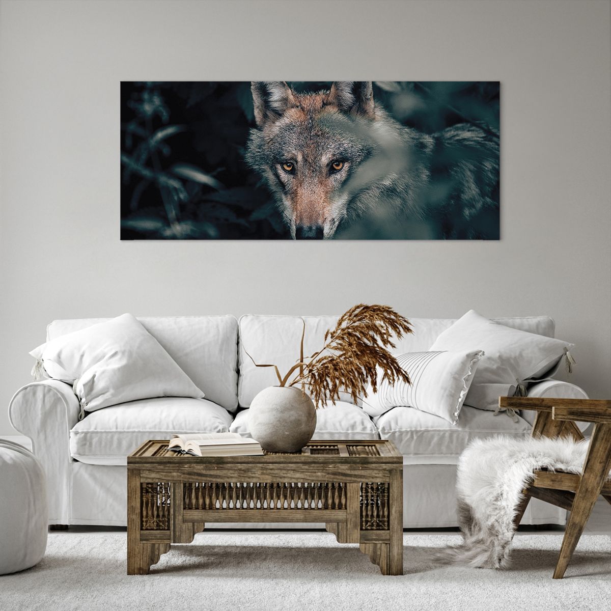 Bild auf Leinwand Wolf, Bild auf Leinwand Wald, Bild auf Leinwand Tiere, Bild auf Leinwand Raubtier, Bild auf Leinwand Natur
