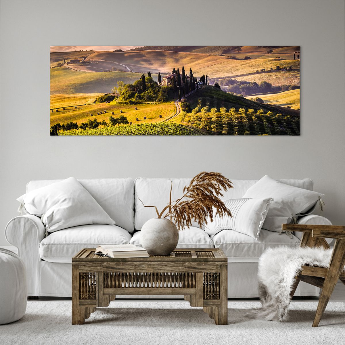 Quadro su tela 160x50 cm - Arcadia: paesaggio toscano - Arttor