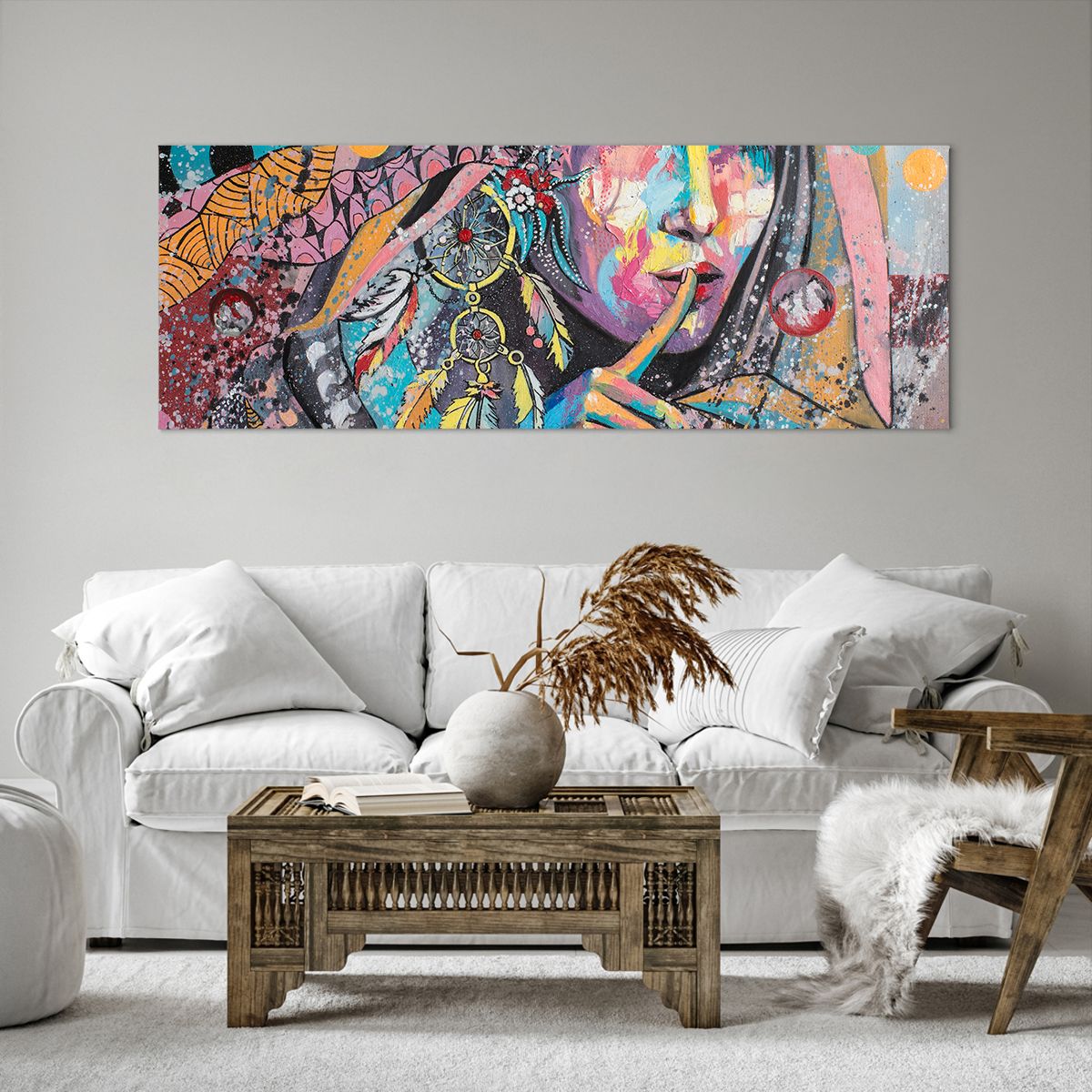 Bild auf Leinwand Frau, Bild auf Leinwand Porträt Einer Frau, Bild auf Leinwand Boho, Bild auf Leinwand Gesicht, Bild auf Leinwand Kunst