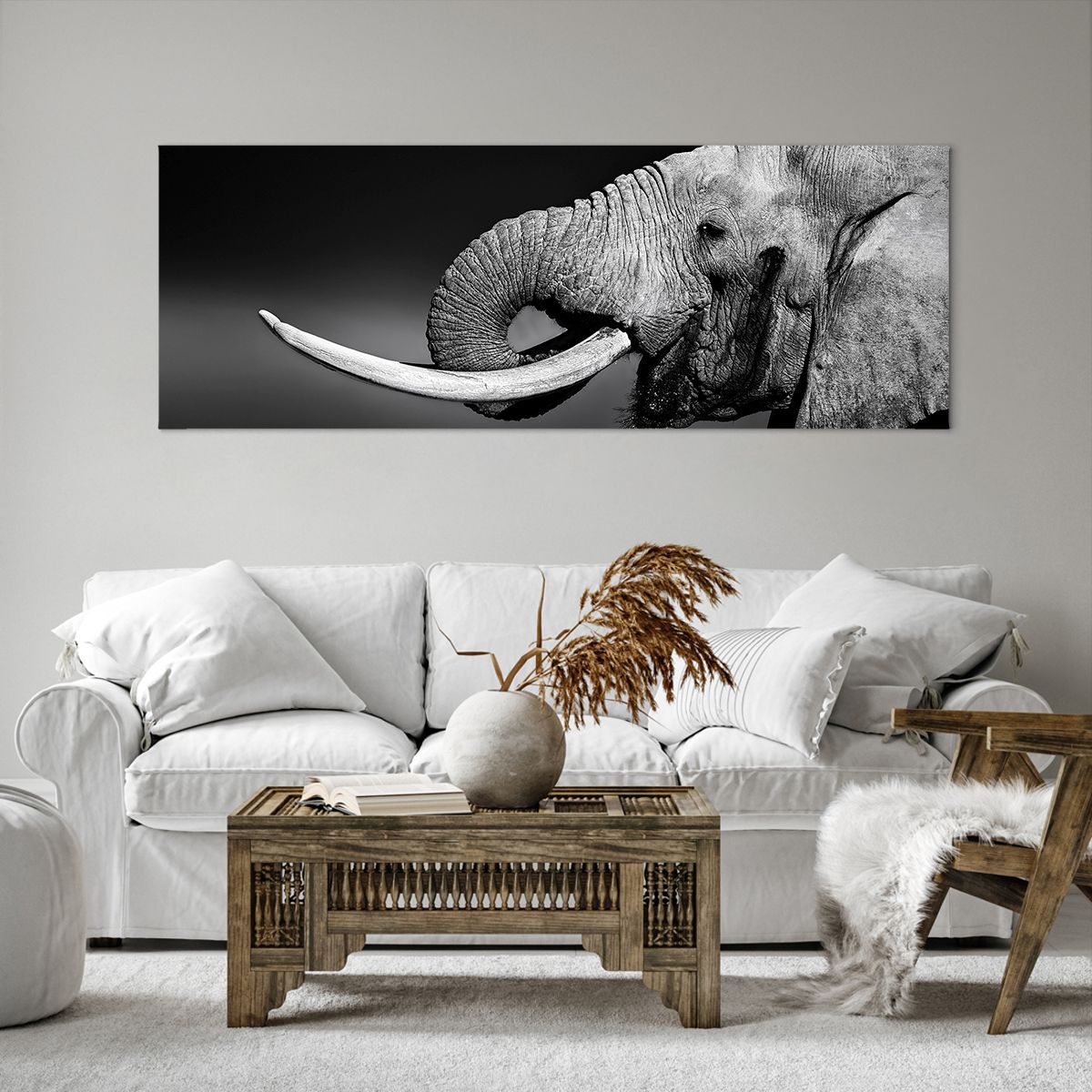 Bild auf Leinwand Tiere, Bild auf Leinwand Elefant, Bild auf Leinwand Afrika, Bild auf Leinwand Natur, Bild auf Leinwand Schwarz Und Weiß