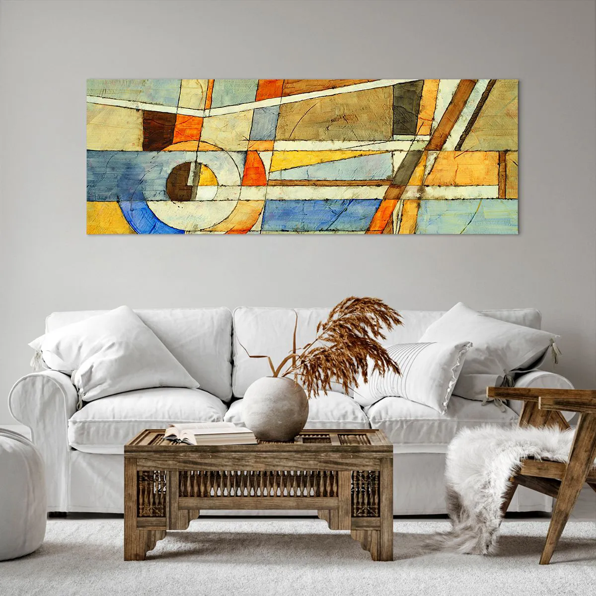 Tablou pe pânză - Cubismul în construcție - 140x50 cm