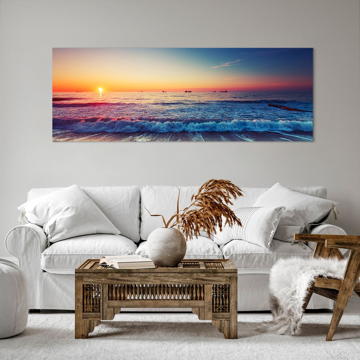 Quadro su tela, Tramonto dal mare