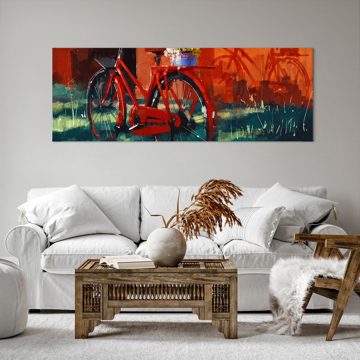 Bild auf Leinwand Oldtimer-Fahrrad, Bild auf Leinwand Blumen Im Topf, Bild auf Leinwand Reise, Bild auf Leinwand Kunst, Bild auf Leinwand Malerei