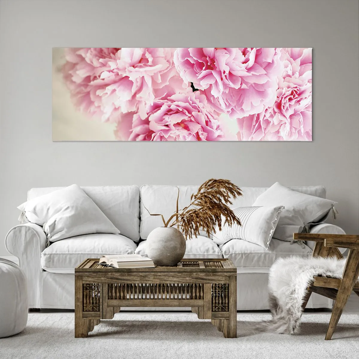 Lærredstryk - Billede på lærred - I lyserød glamour - 140x50 cm