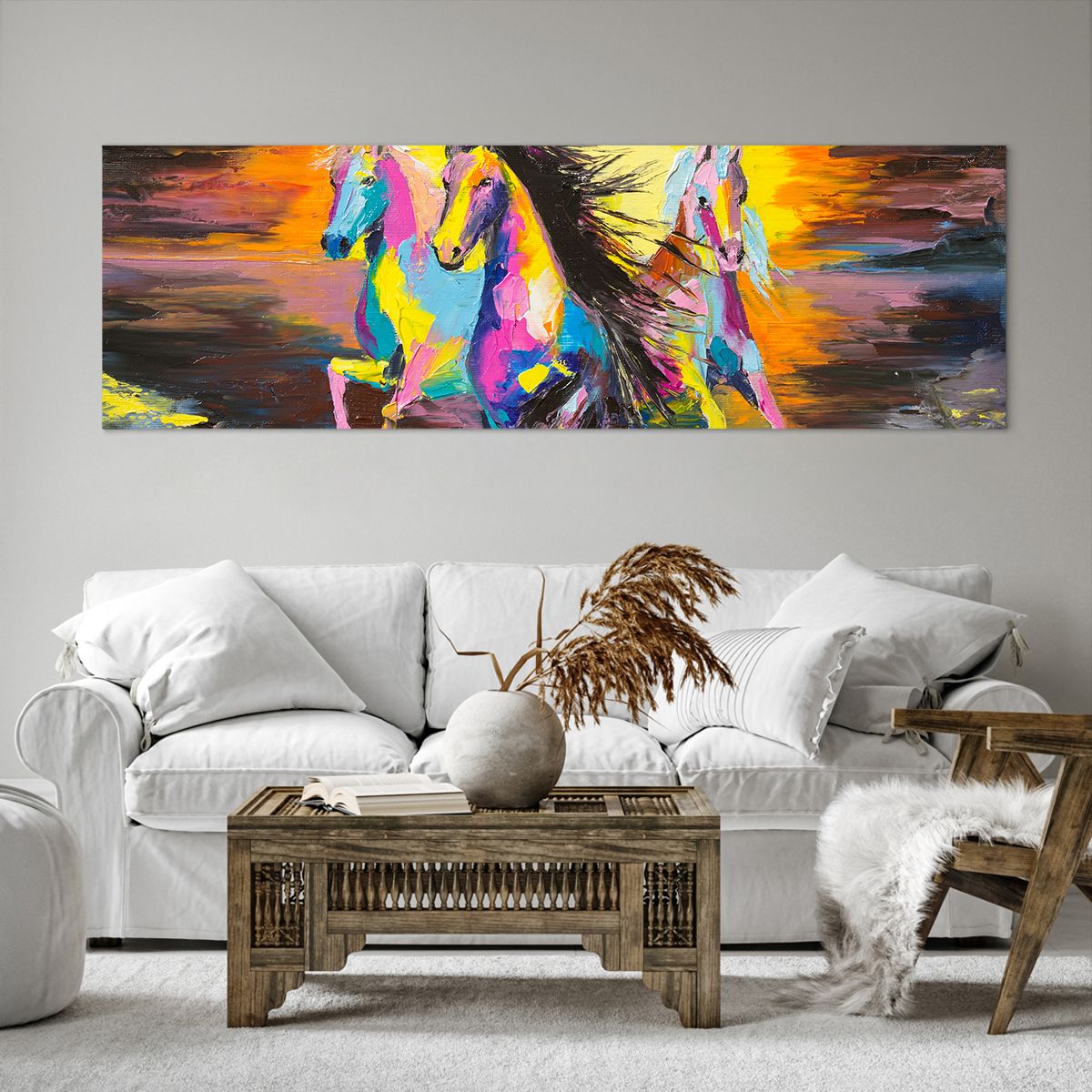 Bild auf Leinwand Tiere, Bild auf Leinwand Die Pferde, Bild auf Leinwand Freiheit, Bild auf Leinwand Kunst, Bild auf Leinwand Abstraktion