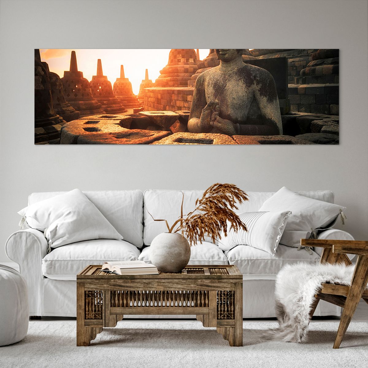 Bild auf Leinwand Asien, Bild auf Leinwand Buddha, Bild auf Leinwand Borobudur, Bild auf Leinwand Kultur, Bild auf Leinwand Meditation