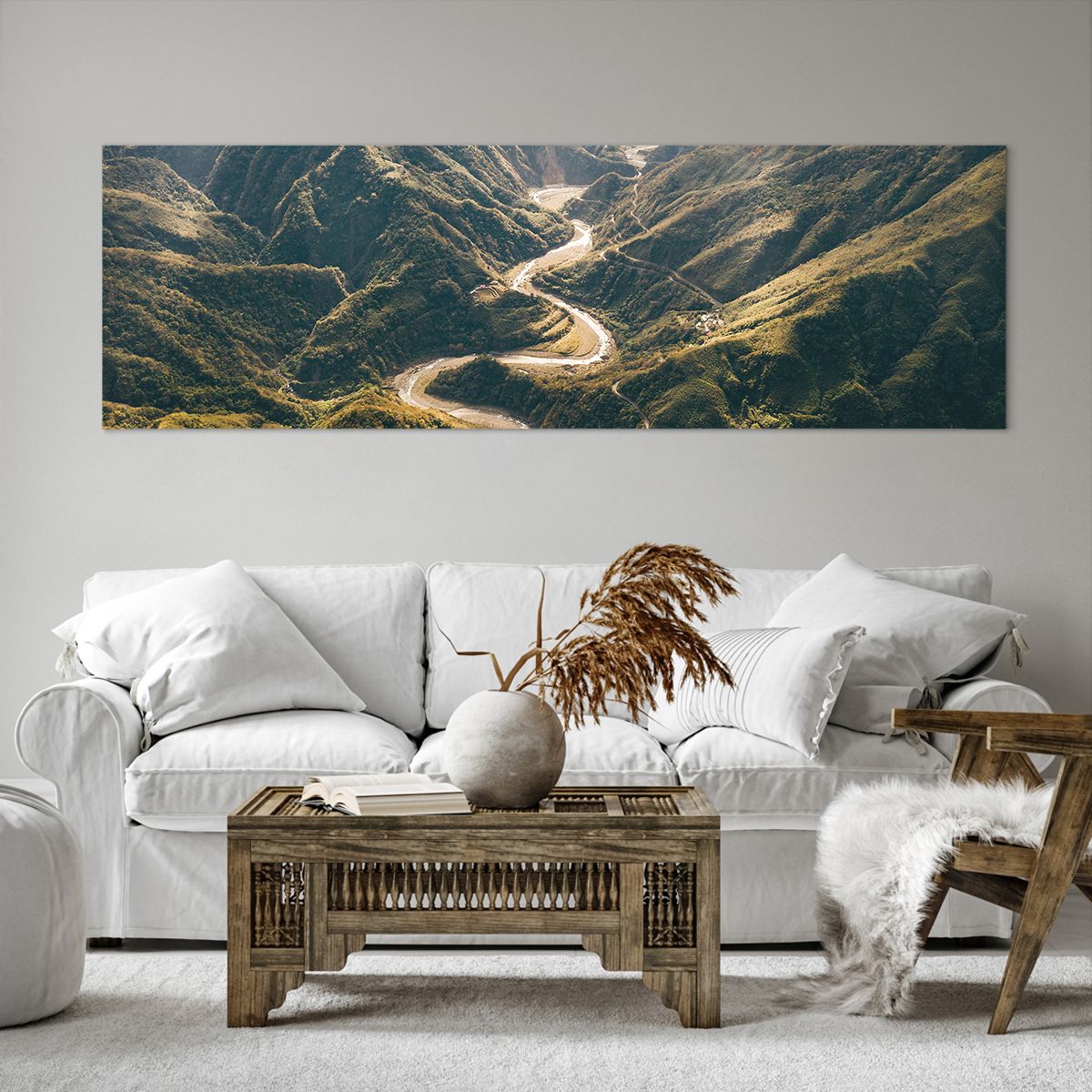 Bild auf Leinwand Berglandschaft, Bild auf Leinwand Bergstraße, Bild auf Leinwand Wald, Bild auf Leinwand Natur, Bild auf Leinwand Vogelperspektive