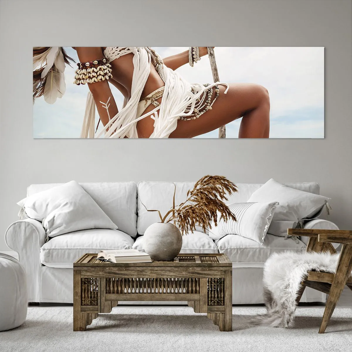 Lærredstryk - Billede på lærred - Præstinde af solen - 160x50 cm