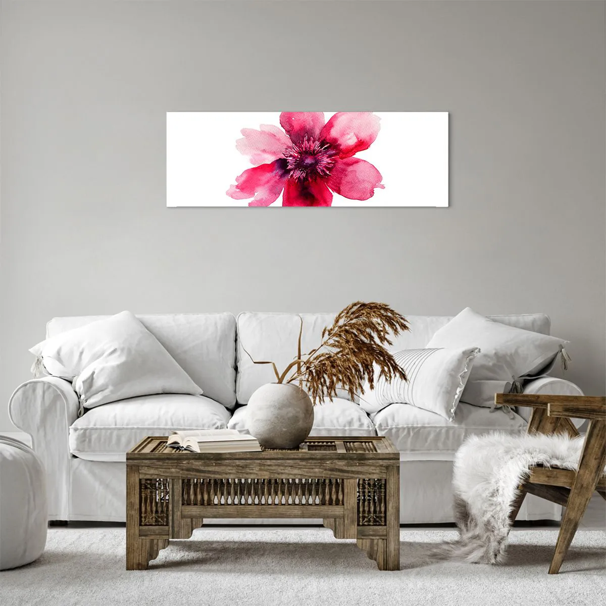 Vászonkép - Kármin illatos csók - 90x30 cm