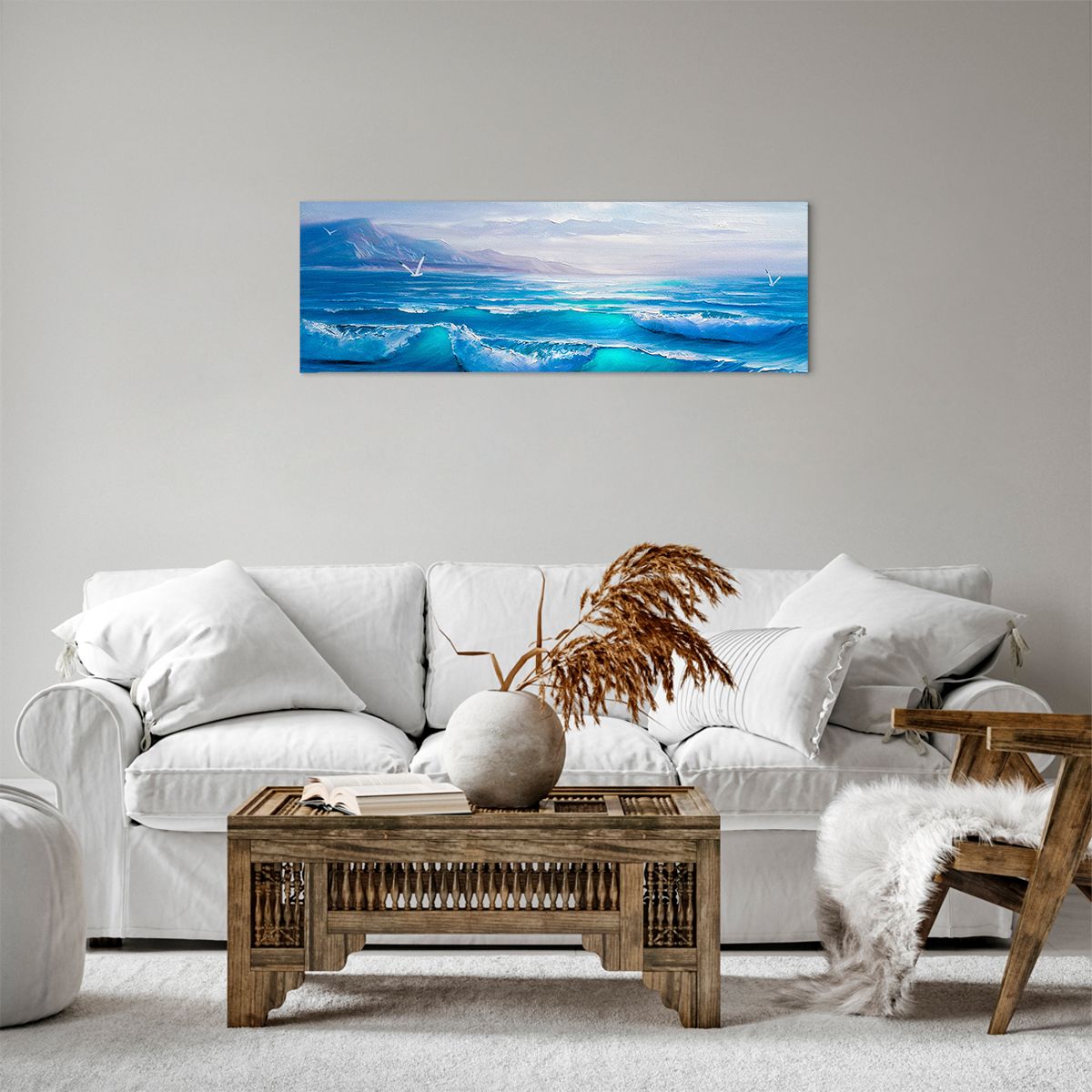 Impression sur toile Abstraction, Impression sur toile Mer, Impression sur toile Graphique, Impression sur toile Mouette, Impression sur toile Paysage