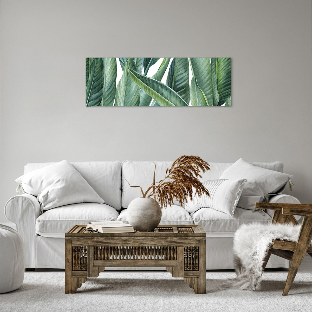 Obrazy na płótnie Zielone Liście, Obrazy na płótnie Roślina Tropikalna, Obrazy na płótnie Natura, Obrazy na płótnie Grafika, Obrazy na płótnie Akwarele