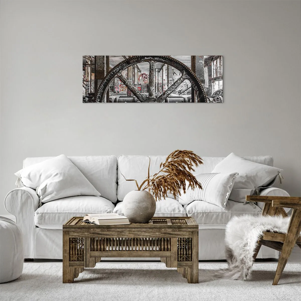 Obraz na plátně - Tajný život továrny - 90x30 cm