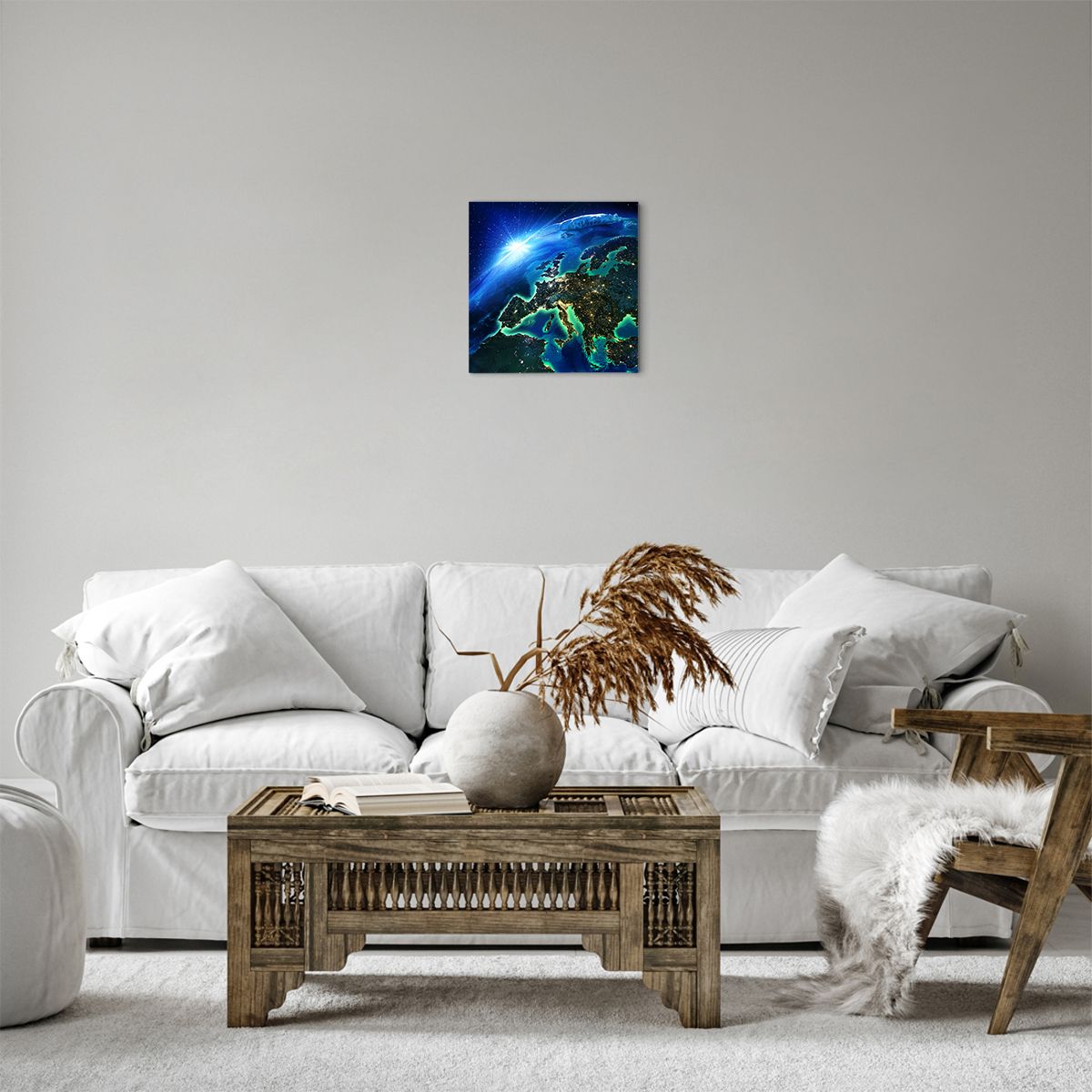 Impression sur toile Cosmos, Impression sur toile Planète Terre, Impression sur toile Continents, Impression sur toile Soleil, Impression sur toile 3D