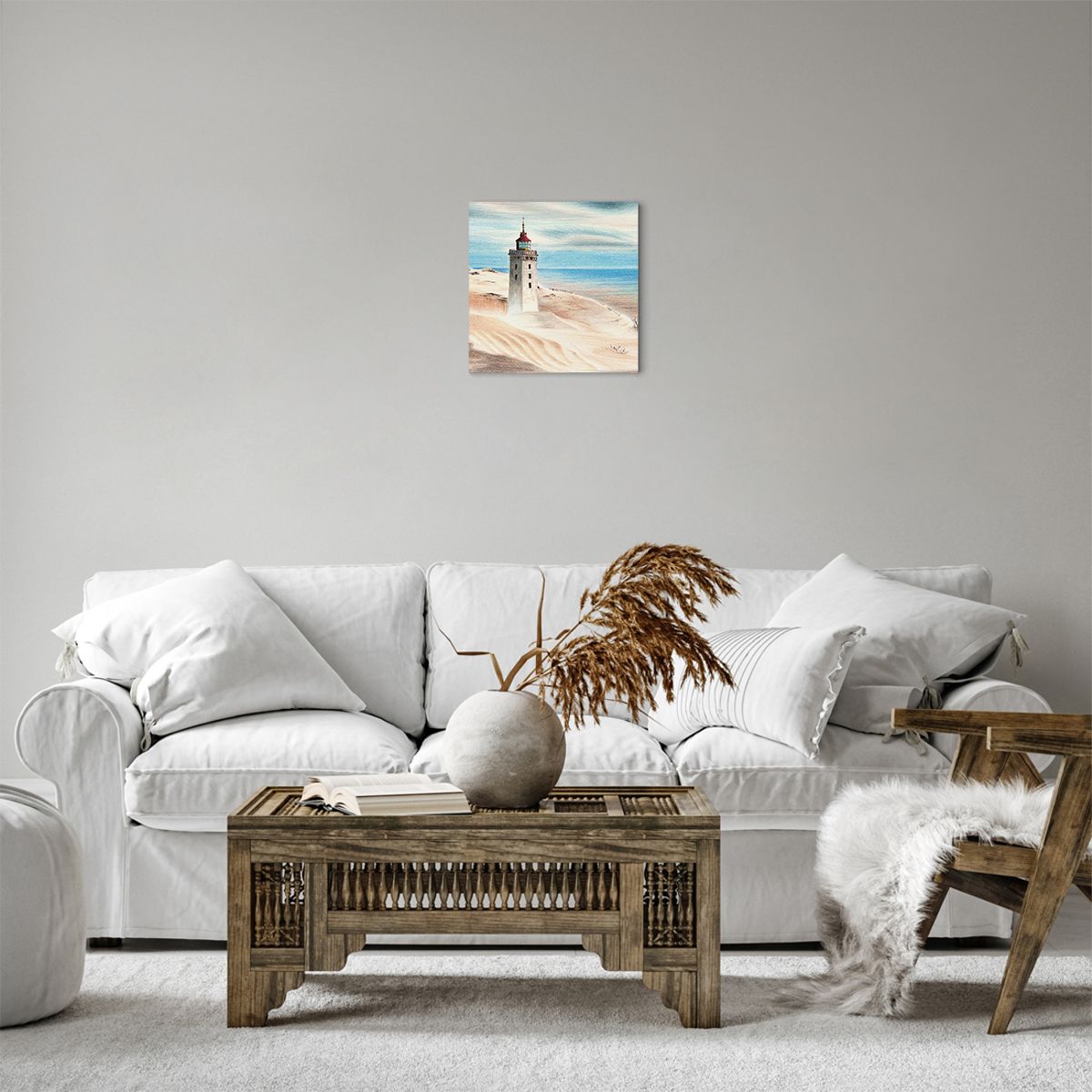 Canvas picture Lighthouse, Canvas picture Beach, Canvas picture Sea, Canvas picture Dune, Canvas picture Painting