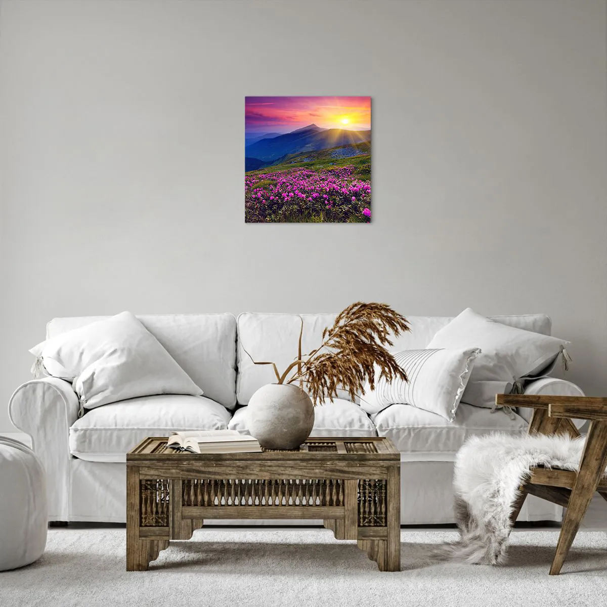 Tablou pe pânză - ... Și peste tot în jur se simte un miros de jneapăn și parfum de ierburi... - 40x40 cm