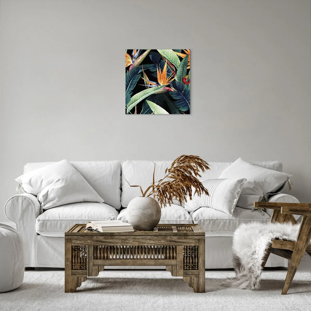 Obraz na płótnie - Płomienne kwiaty tropików - 40x40 cm