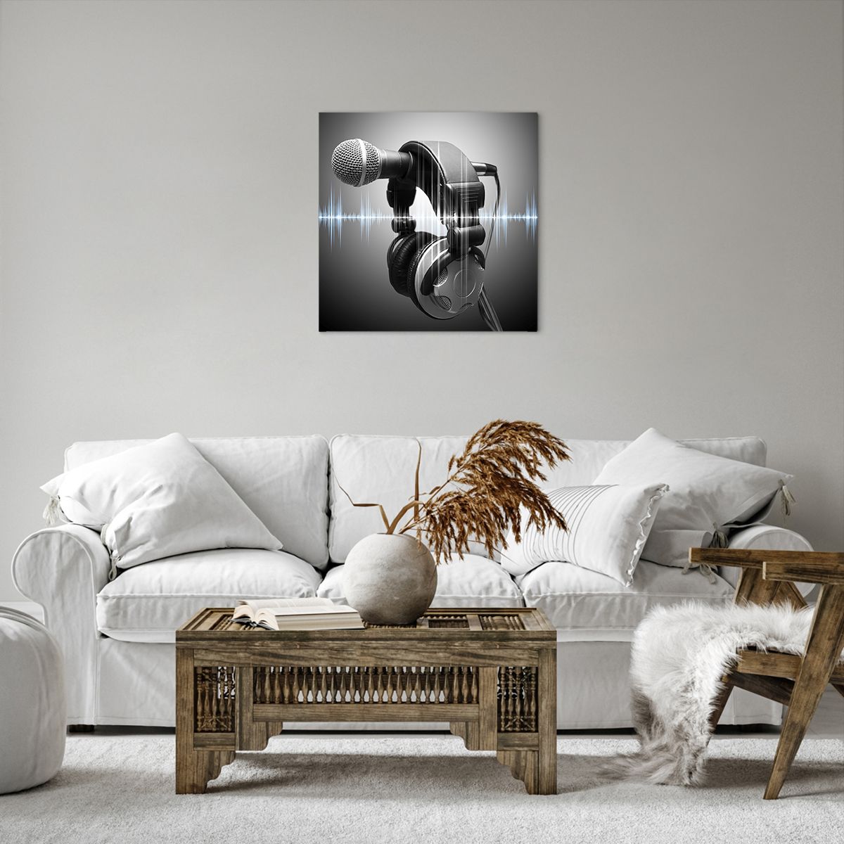 Bild auf Leinwand Mikrofon, Bild auf Leinwand Musik-Kopfhörer, Bild auf Leinwand Musik, Bild auf Leinwand Musik Studio, Bild auf Leinwand Wellenfrequenz