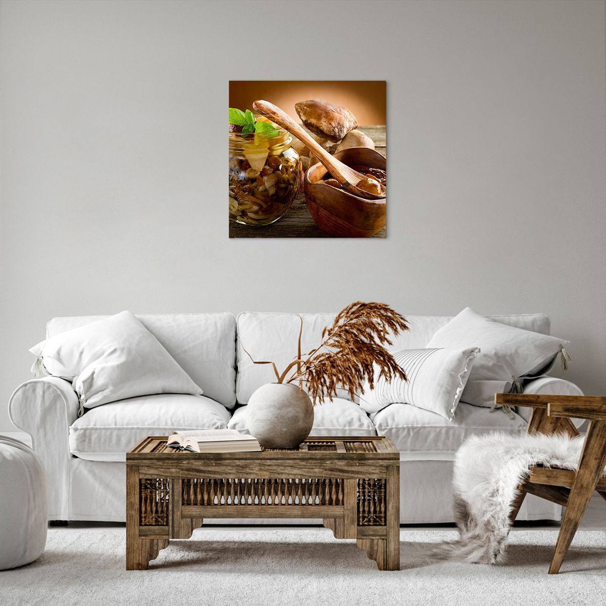 Bild auf Leinwand Gastronomie, Bild auf Leinwand Pilze, Bild auf Leinwand Küche, Bild auf Leinwand Löffel, Bild auf Leinwand Waldernte