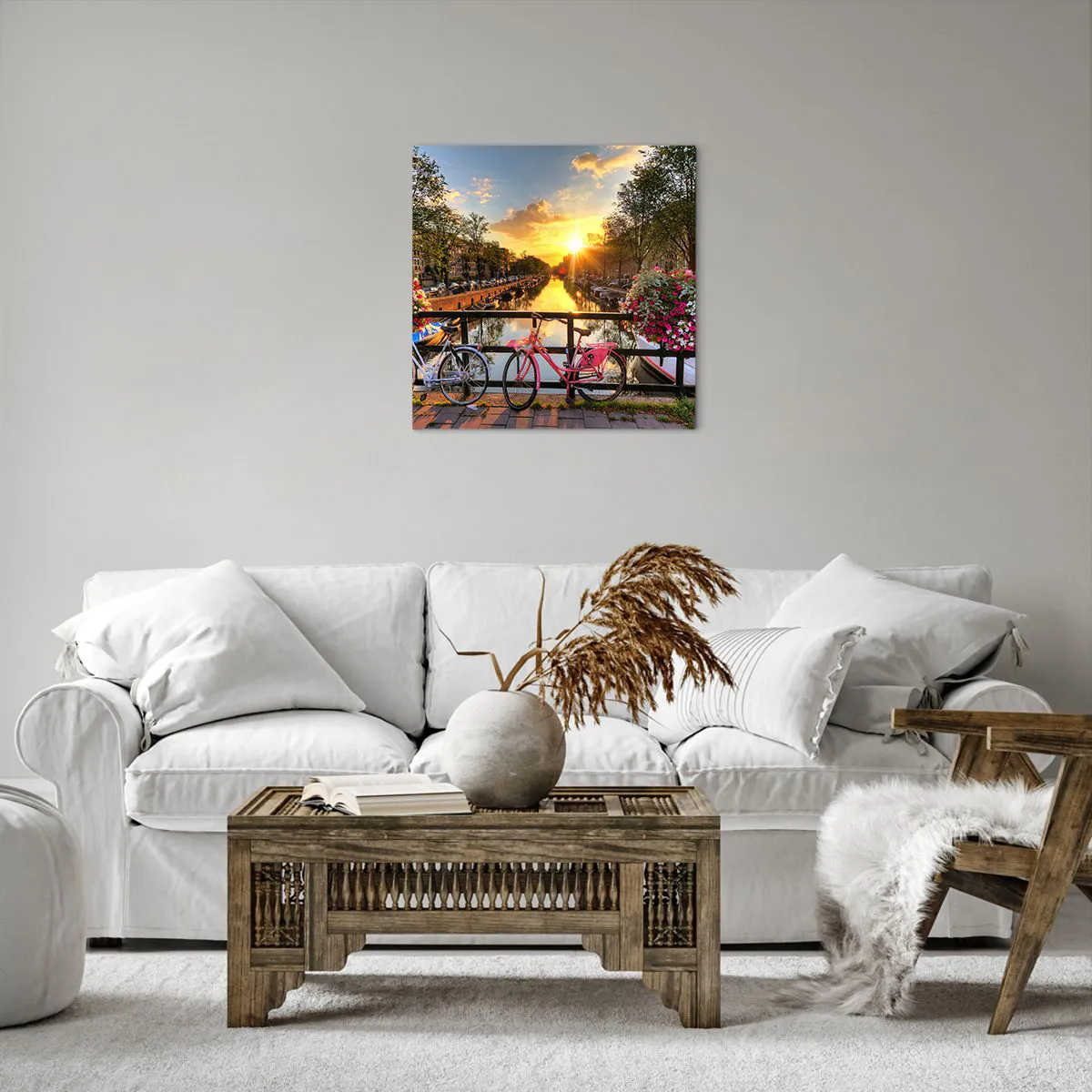 Canvas picture - Spring Morning in Amsterdam - 50x50 cm