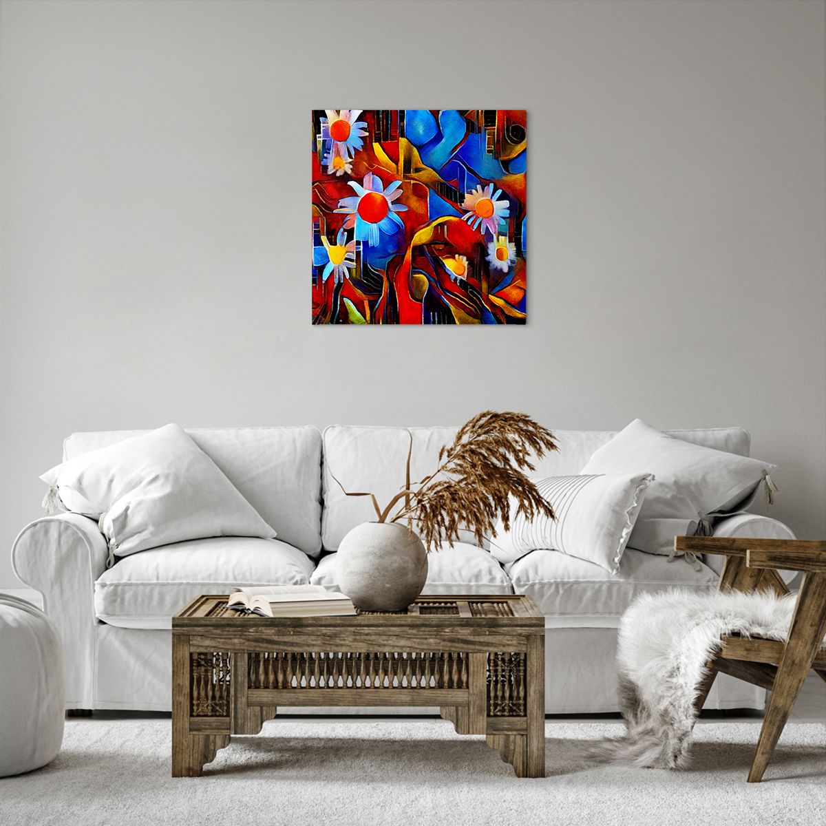 Bild auf Leinwand Abstraktion, Bild auf Leinwand Kubismus, Bild auf Leinwand Kunst, Bild auf Leinwand Blumen, Bild auf Leinwand Bunte Abbildung