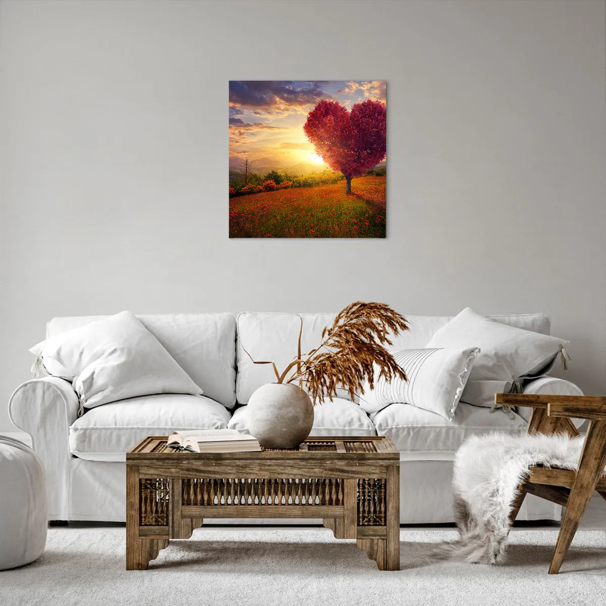 Lærredstryk - Billede på lærred - Det griber om hjertet - 50x50 cm