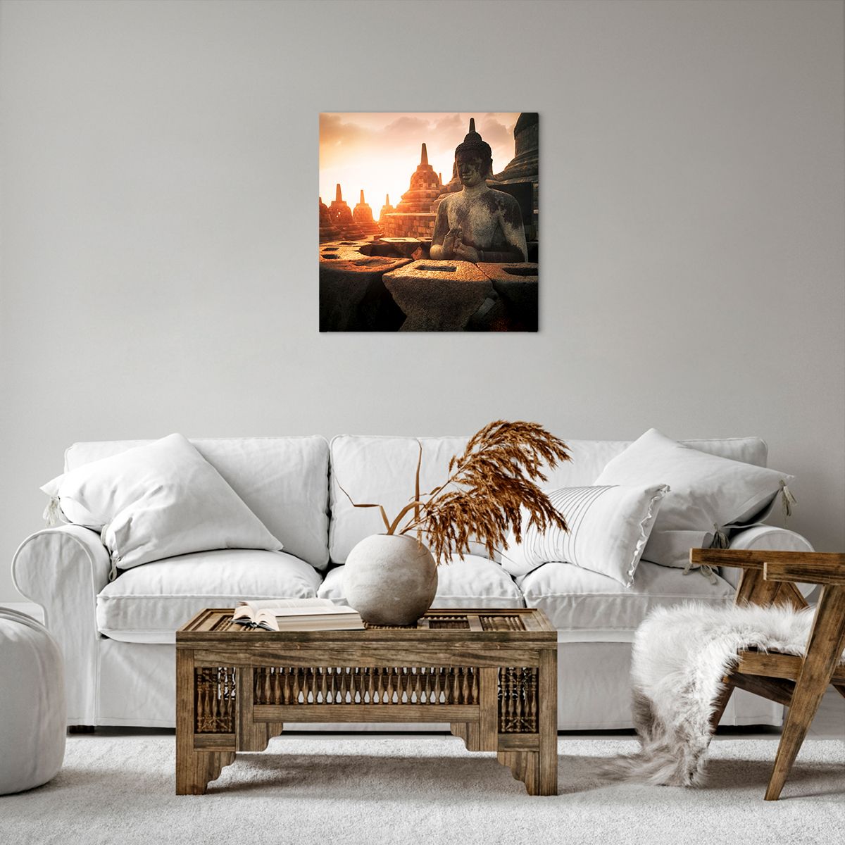 Bild auf Leinwand Asien, Bild auf Leinwand Buddha, Bild auf Leinwand Borobudur, Bild auf Leinwand Kultur, Bild auf Leinwand Meditation