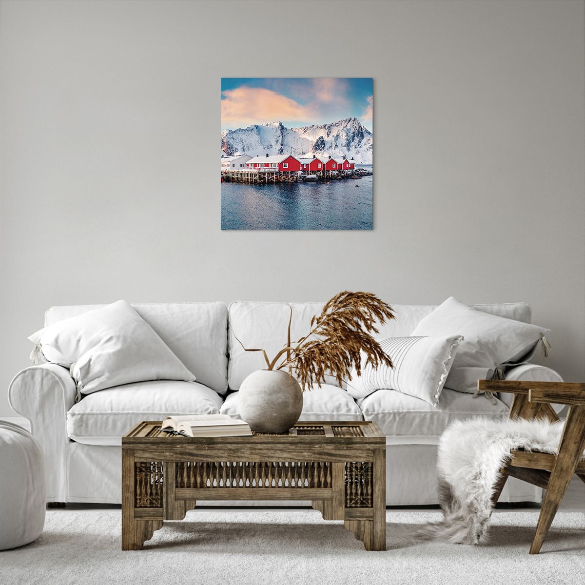 Bild auf Leinwand Landschaft, Bild auf Leinwand Norwegen, Bild auf Leinwand Lofoten, Bild auf Leinwand Boote, Bild auf Leinwand Norwegen