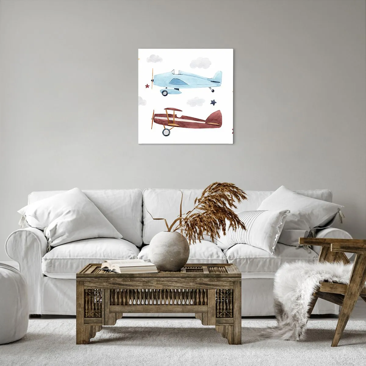 Lærredstryk - Billede på lærred - Hr. pilot, vi venter! - 50x50 cm