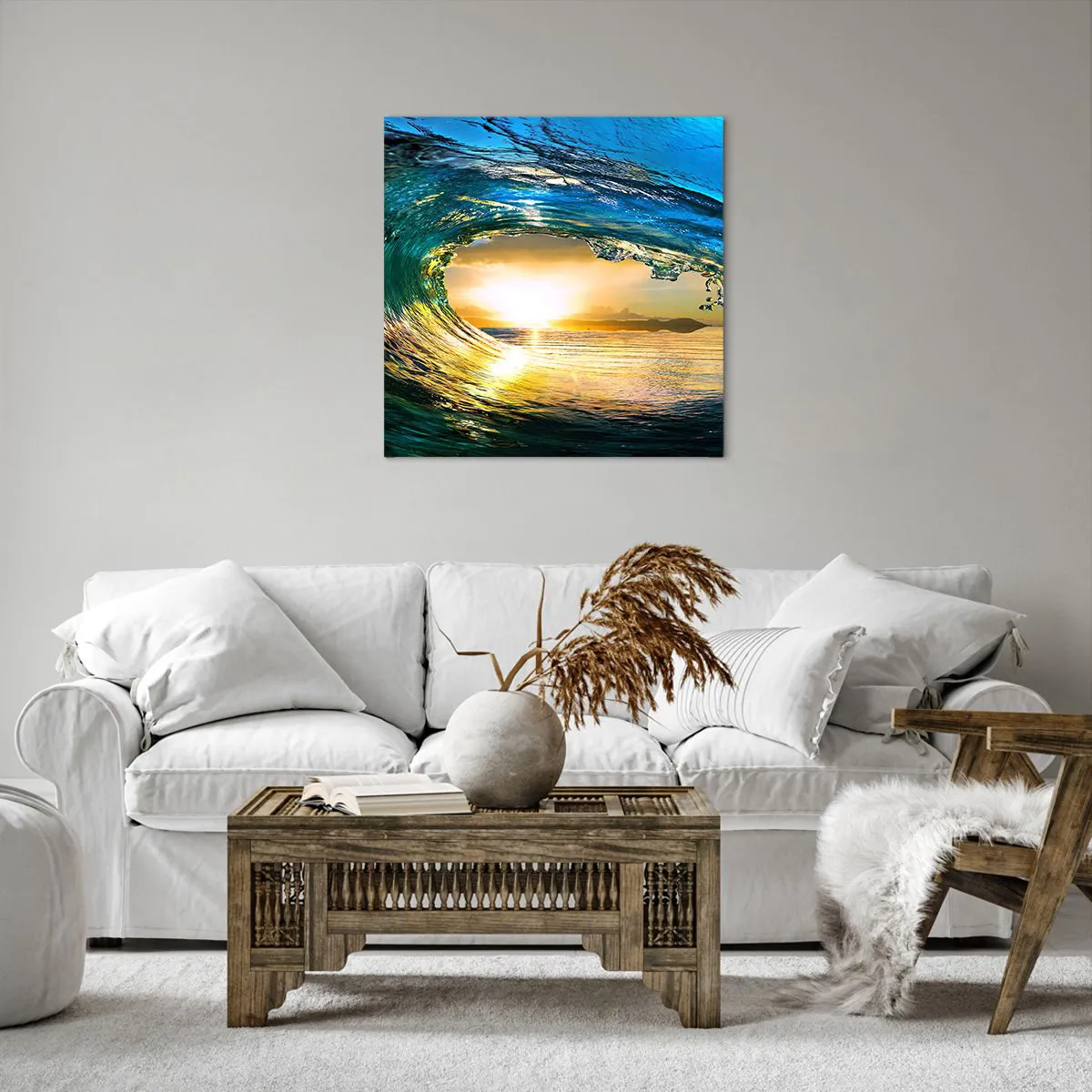 Lærredstryk - Billede på lærred - I smaragdgylden krystal - 60x60 cm