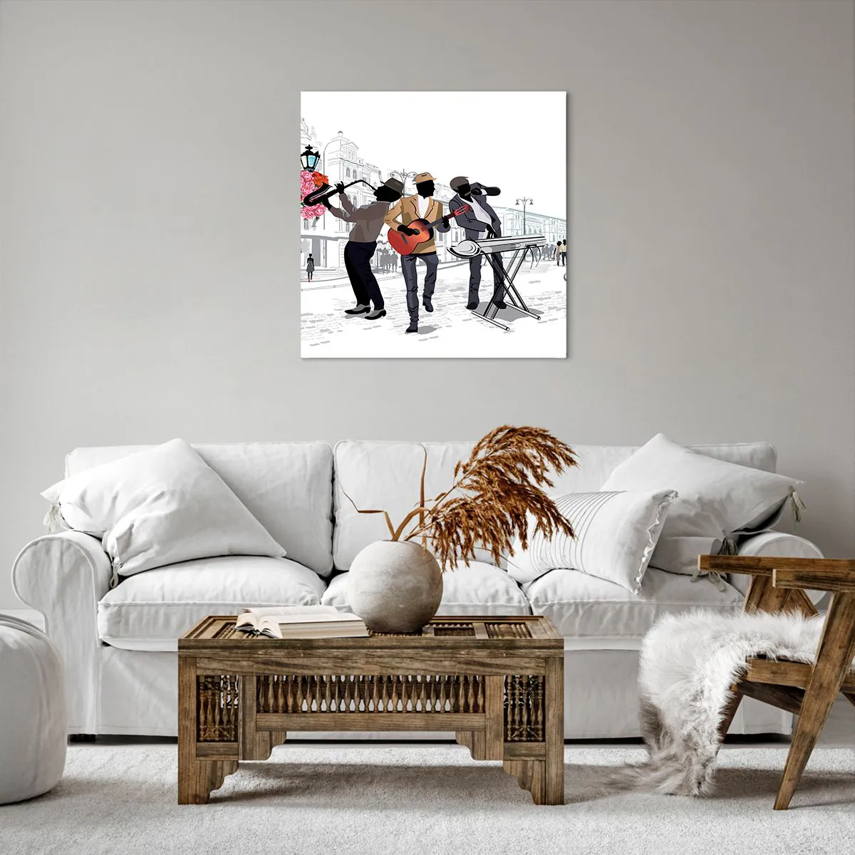 Cuadro sobre lienzo - Impresión de Imagen - Música de la calle - 60x60 cm