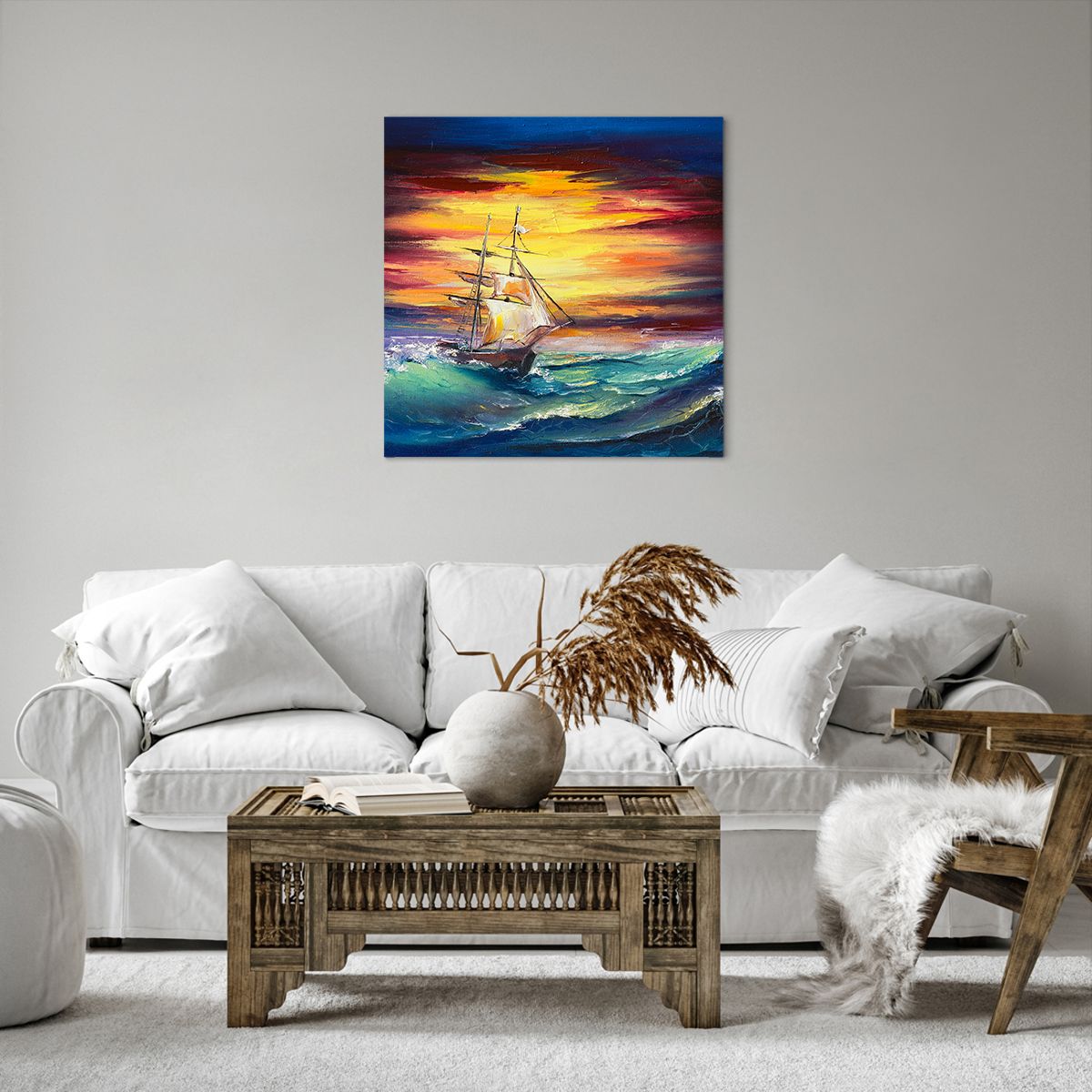 Bild auf Leinwand Segelschiff, Bild auf Leinwand Meer, Bild auf Leinwand Sturm, Bild auf Leinwand Wellen, Bild auf Leinwand Marine