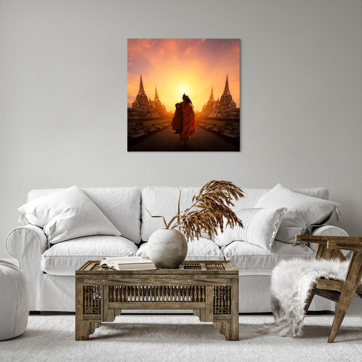 Bild auf Leinwand Thailand, Bild auf Leinwand Buddhismus, Bild auf Leinwand Tempel, Bild auf Leinwand Mönch, Bild auf Leinwand Meditation