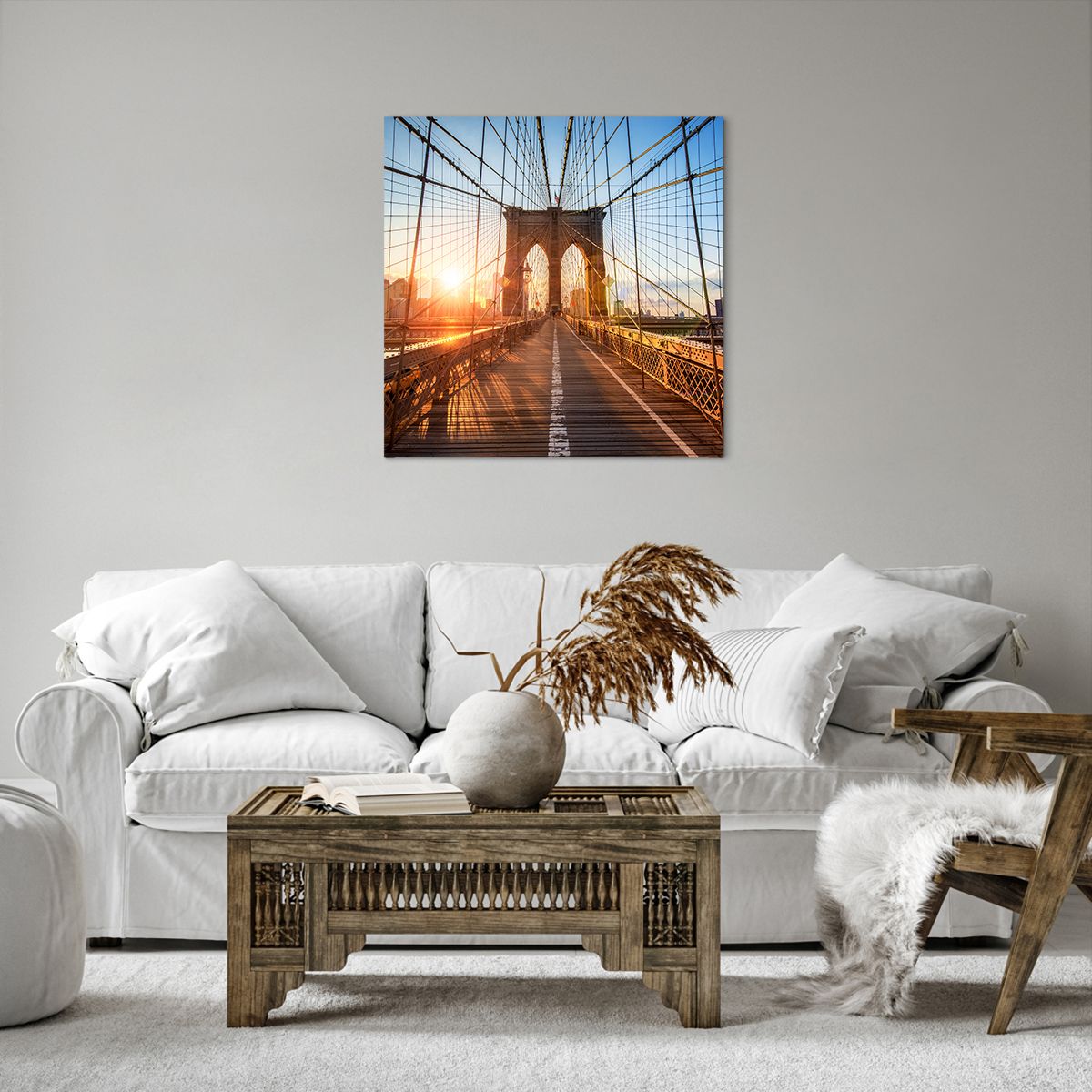 Obrazy na płótnie Nowy Jork, Obrazy na płótnie Most Brookliński, Obrazy na płótnie Architektura, Obrazy na płótnie Manhattan, Obrazy na płótnie Słońce