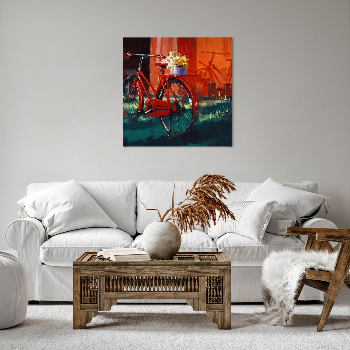 Bild auf Leinwand Oldtimer-Fahrrad, Bild auf Leinwand Blumen Im Topf, Bild auf Leinwand Reise, Bild auf Leinwand Kunst, Bild auf Leinwand Malerei
