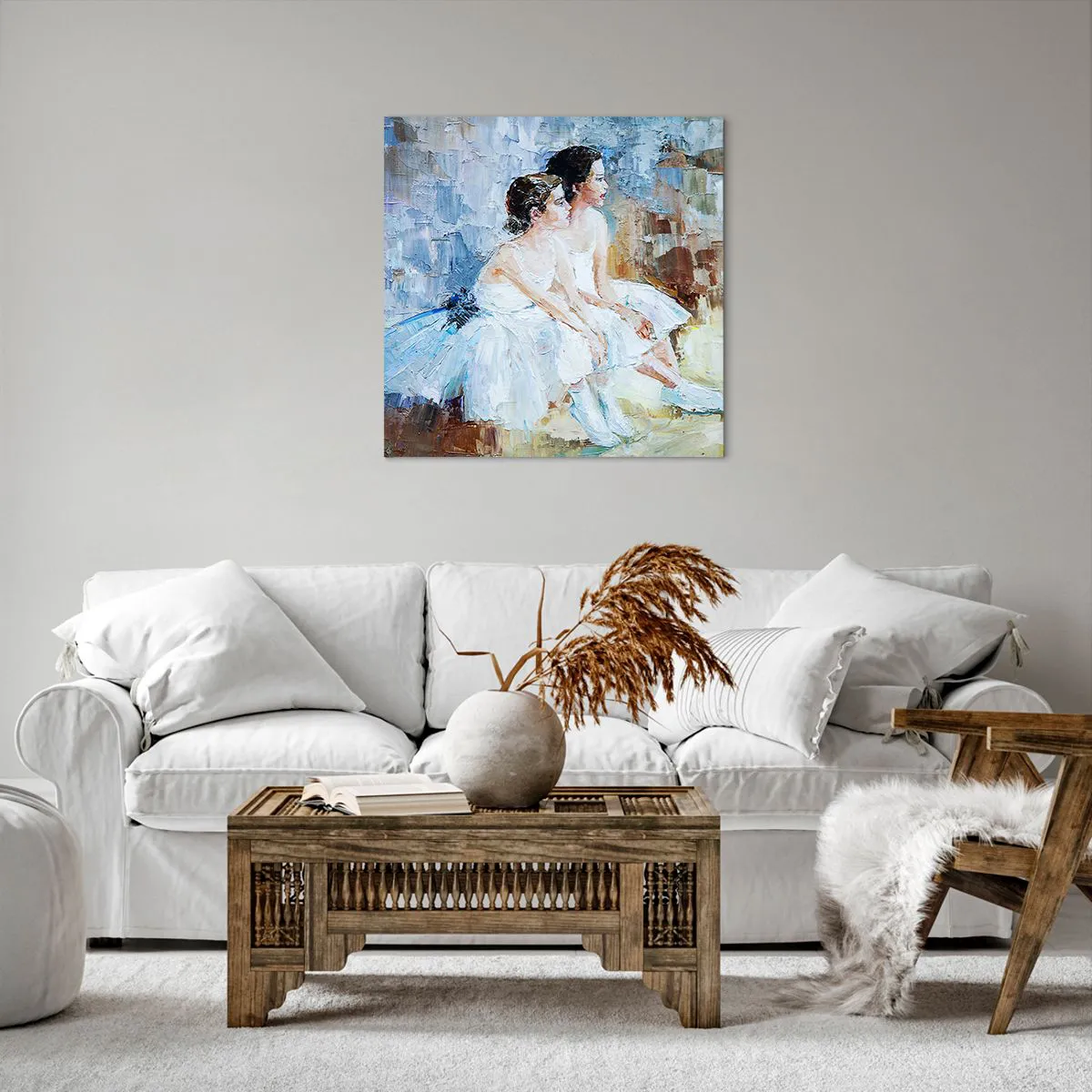 Obraz na płótnie - Odpoczynek młodych łabędzi - 60x60 cm