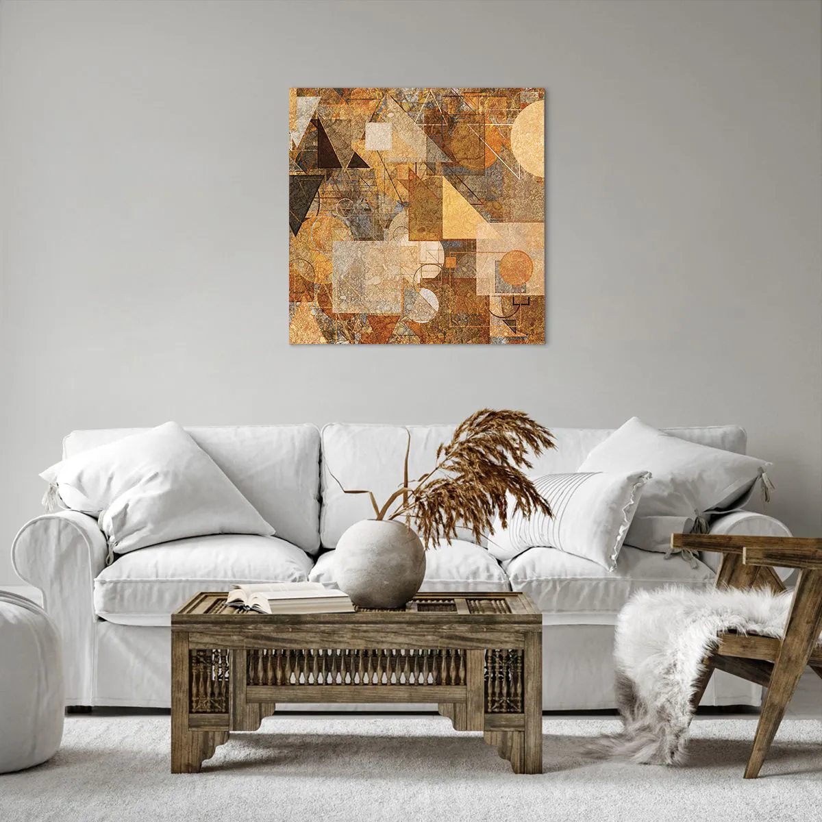 Obraz na plátně - Kubistická bronzová studie - 60x60 cm