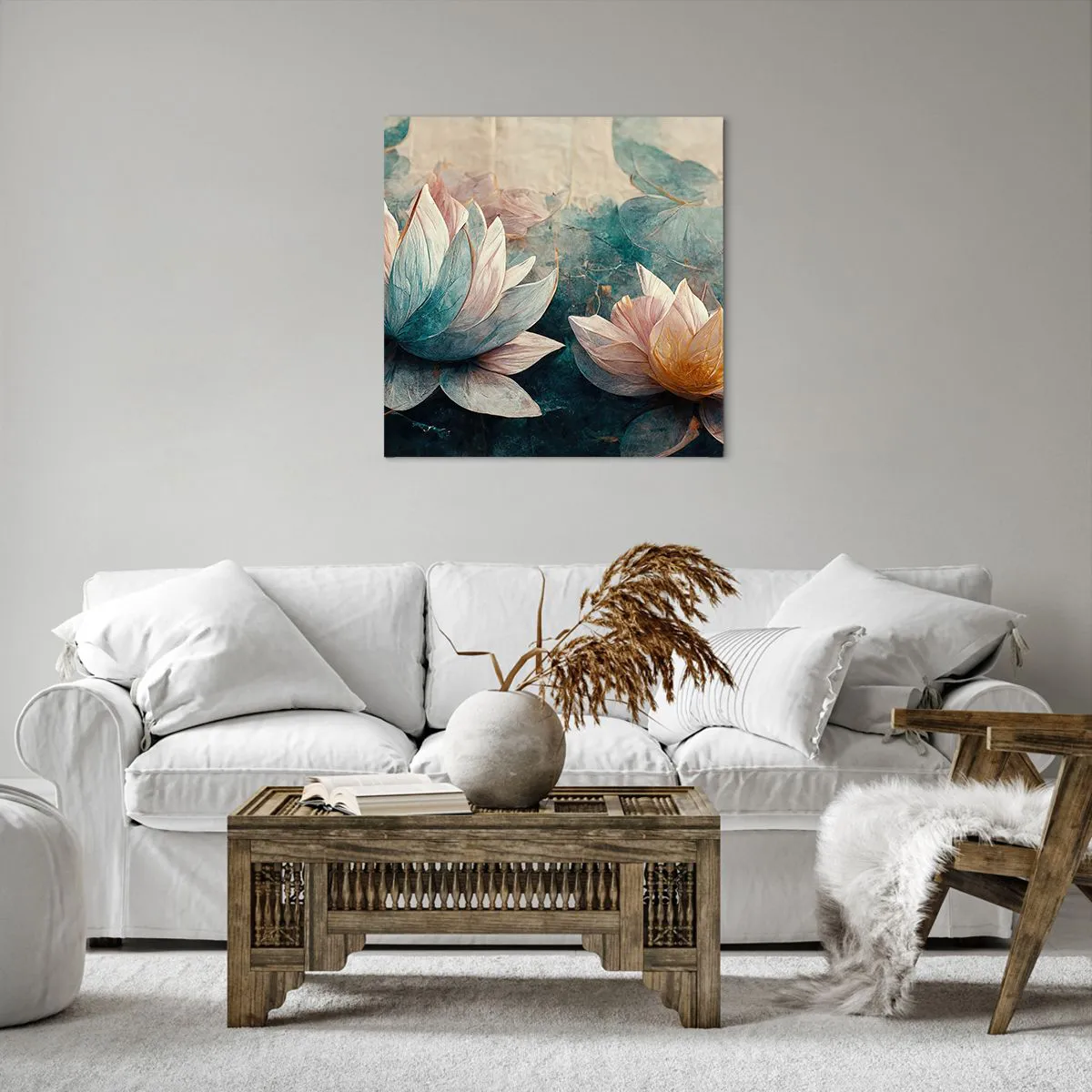 Vászonkép - Tavi csillagok - 60x60 cm