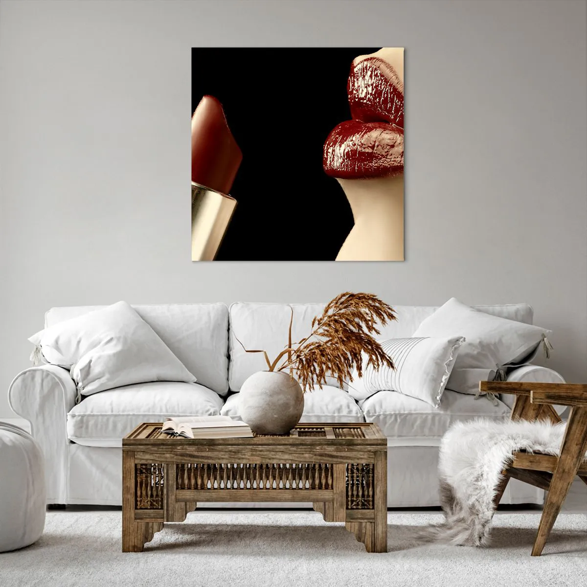 Obraz na plátně - Smyslnost a lesk karmínu - 70x70 cm