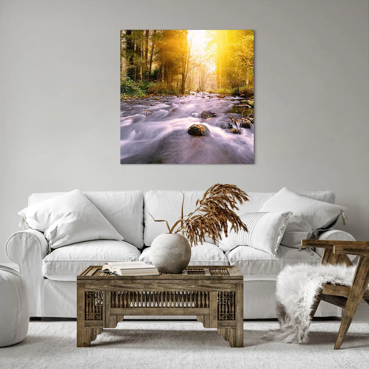 Obraz na płótnie - Malachit w srebrno-złotej oprawie - 70x70 cm