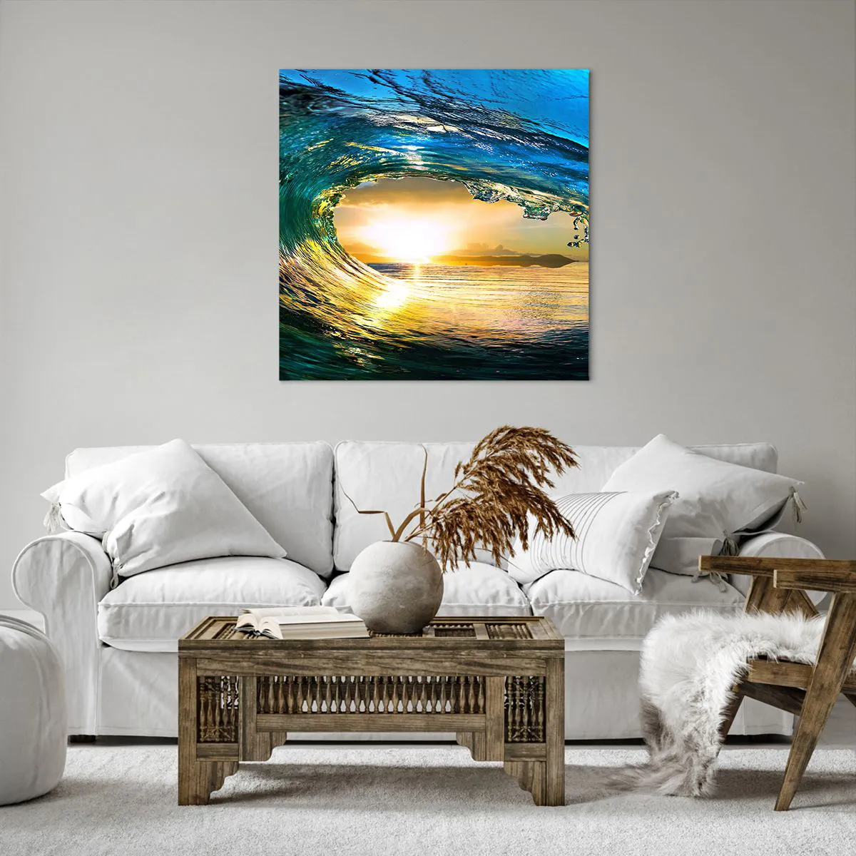 Lærredstryk - Billede på lærred - I smaragdgylden krystal - 70x70 cm