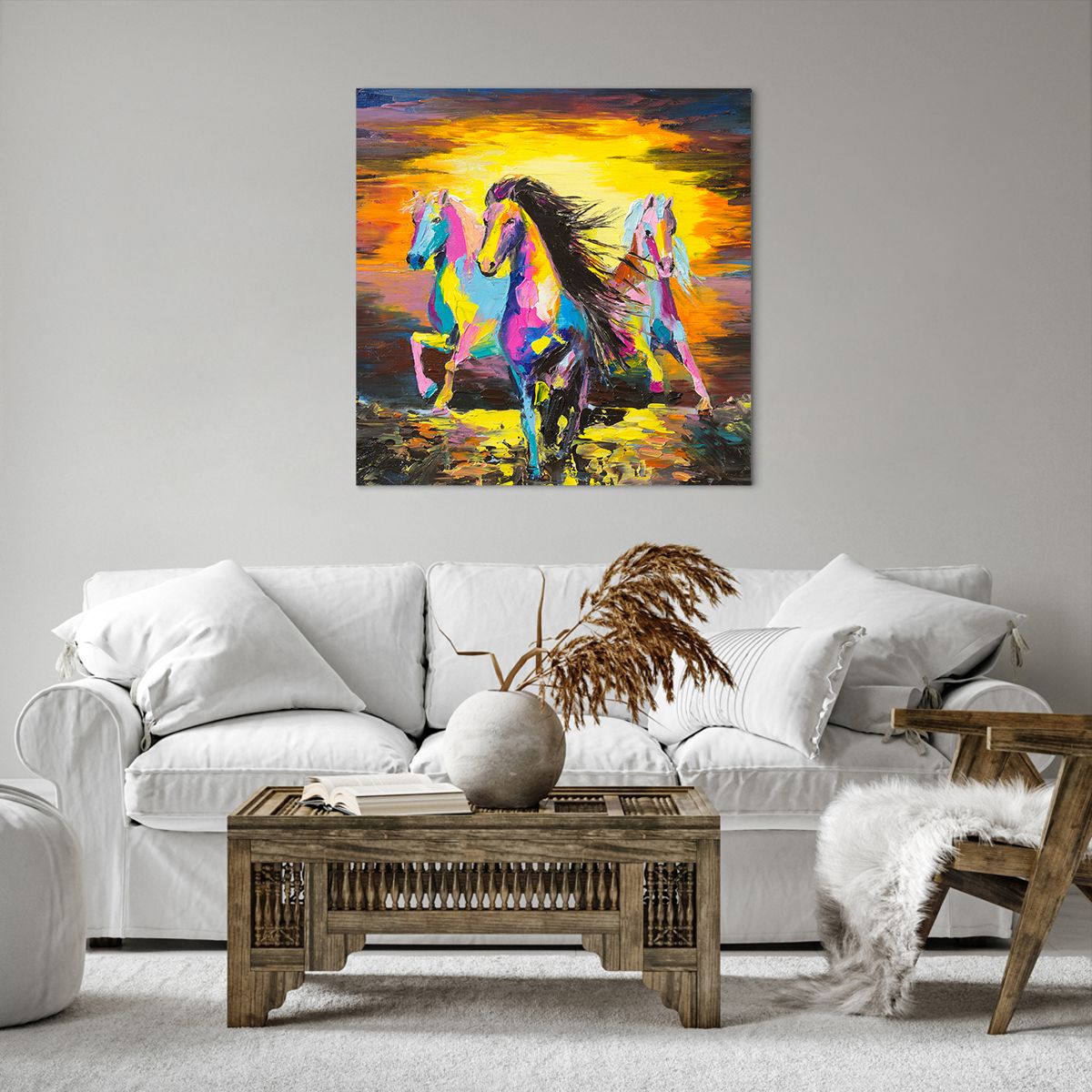 Impression sur toile Animaux, Impression sur toile Les Chevaux, Impression sur toile Liberté, Impression sur toile Art, Impression sur toile Abstraction