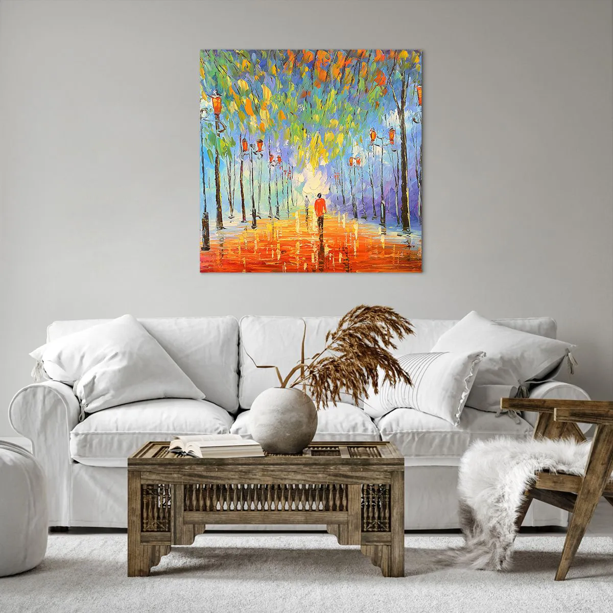 Vászonkép - Eső éjszakai dala - 70x70 cm