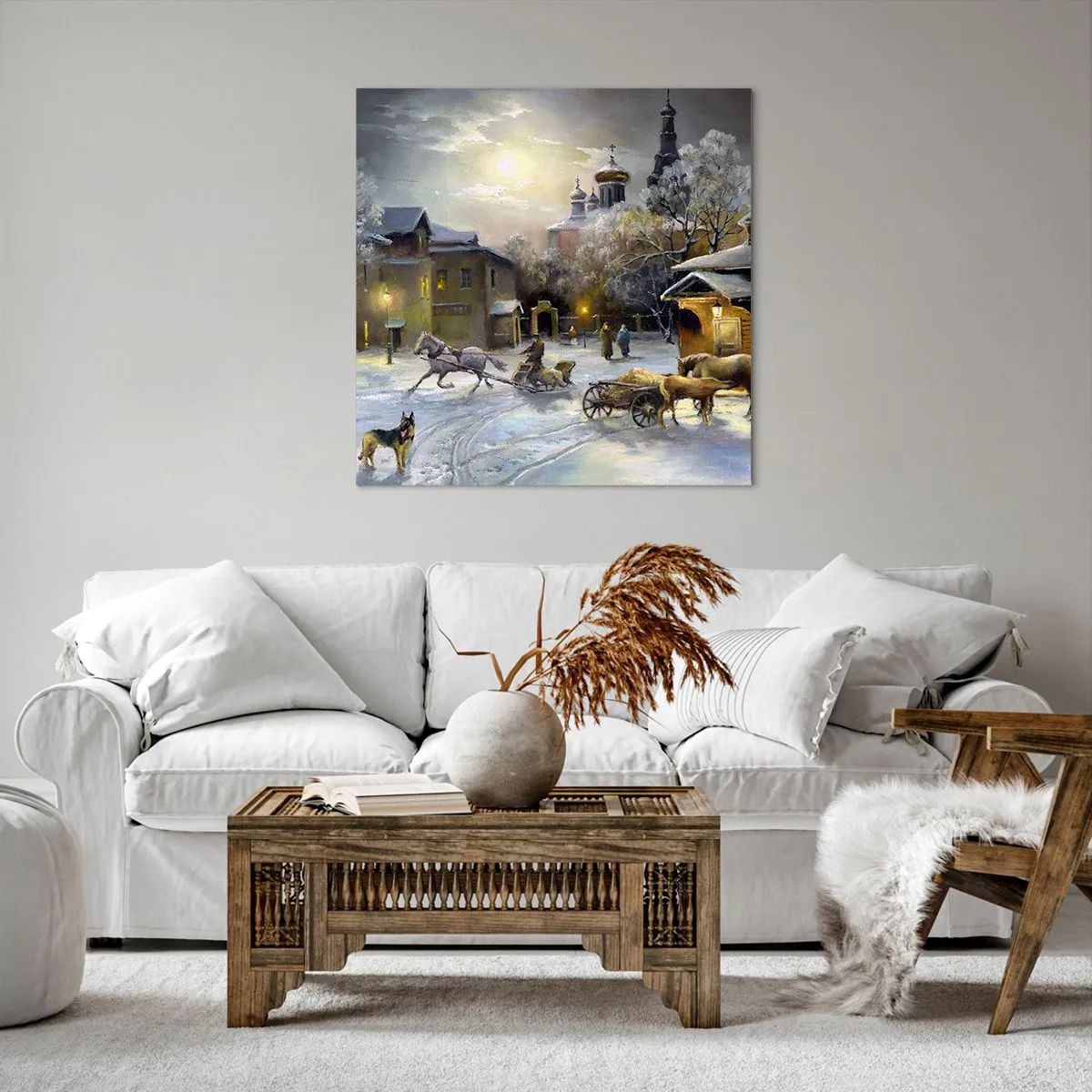 Impression sur toile - Image sur toile - La magie de l'hiver russe - 70x70 cm